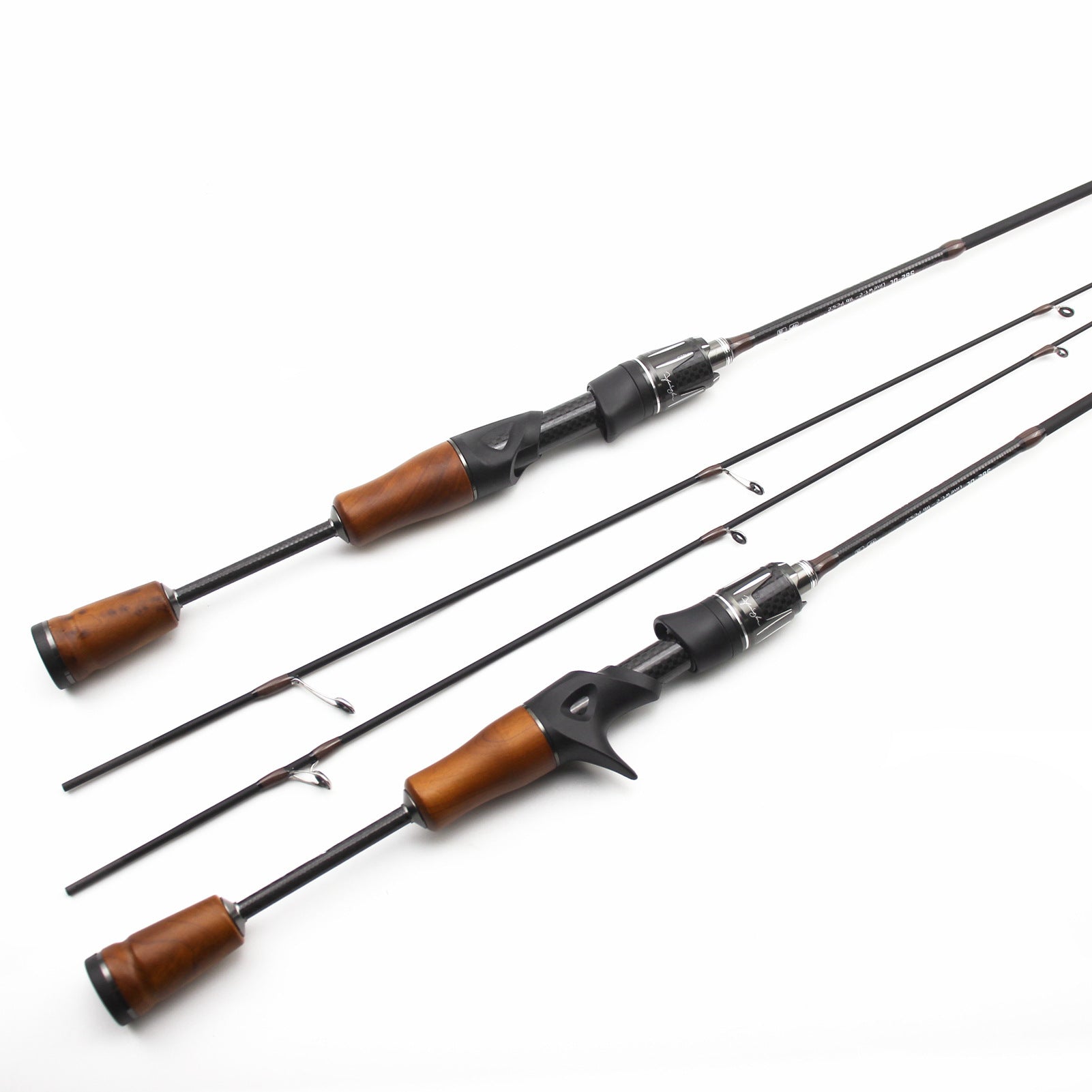 1.39Carbon Fiber UL High-end Lure Fishing Rod with Solid Wood Handle for Bass and Minnow, Straight Handle Gun Handle Rod