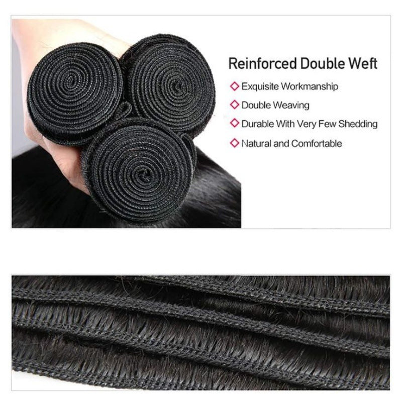 Shunfa Real Human Hair Hairpiece Natural Color straight Clockwork African European American Real Human Hair Wig Long Straight Hair