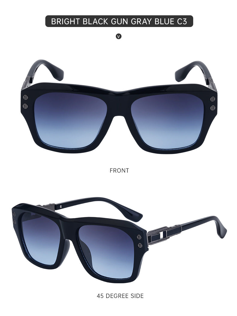 European and American Fashion Large Square Frame Sunglasses for Men High-end Sun Protection Sunglasses Men's Trendy Glasses sunglasses