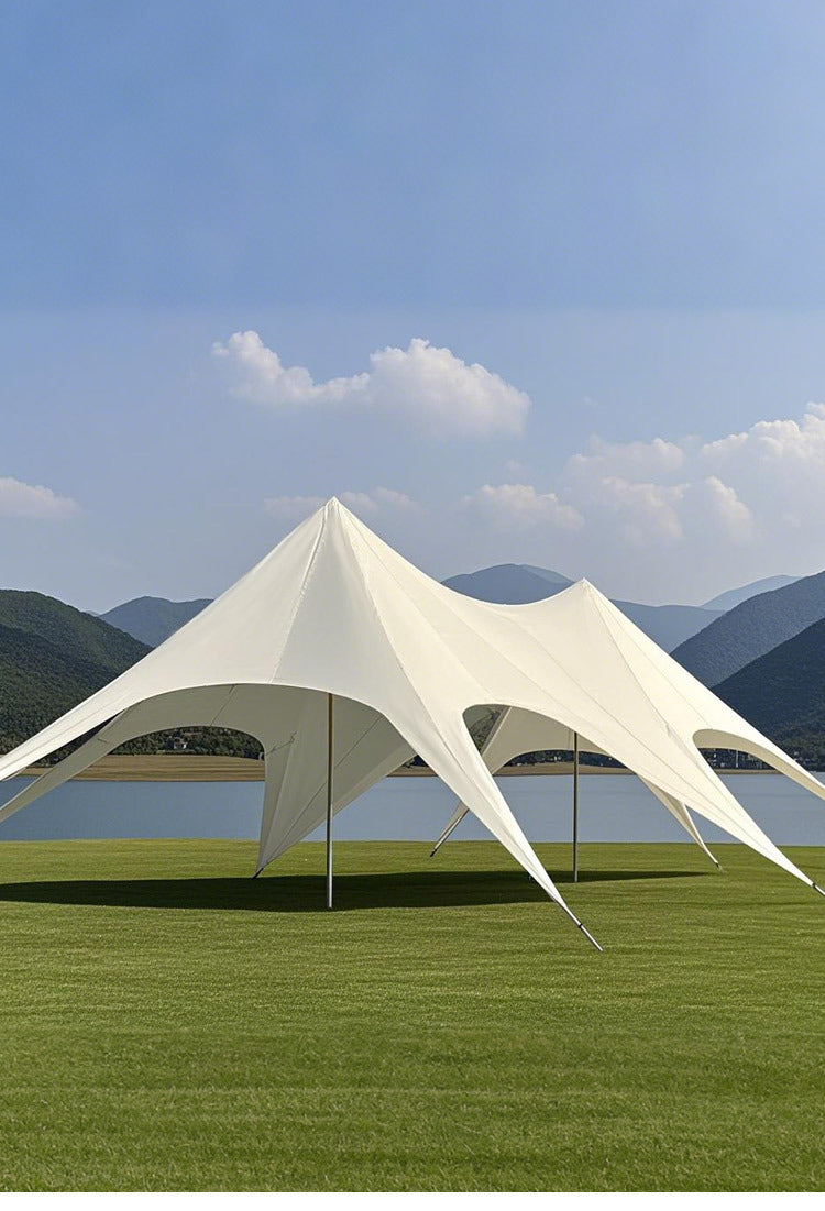 Extra Large Double Peak Canopy Tent Outdoor Camping Rainproof Sunproof Three Peak Giant Octopus Tent Camp Canopy