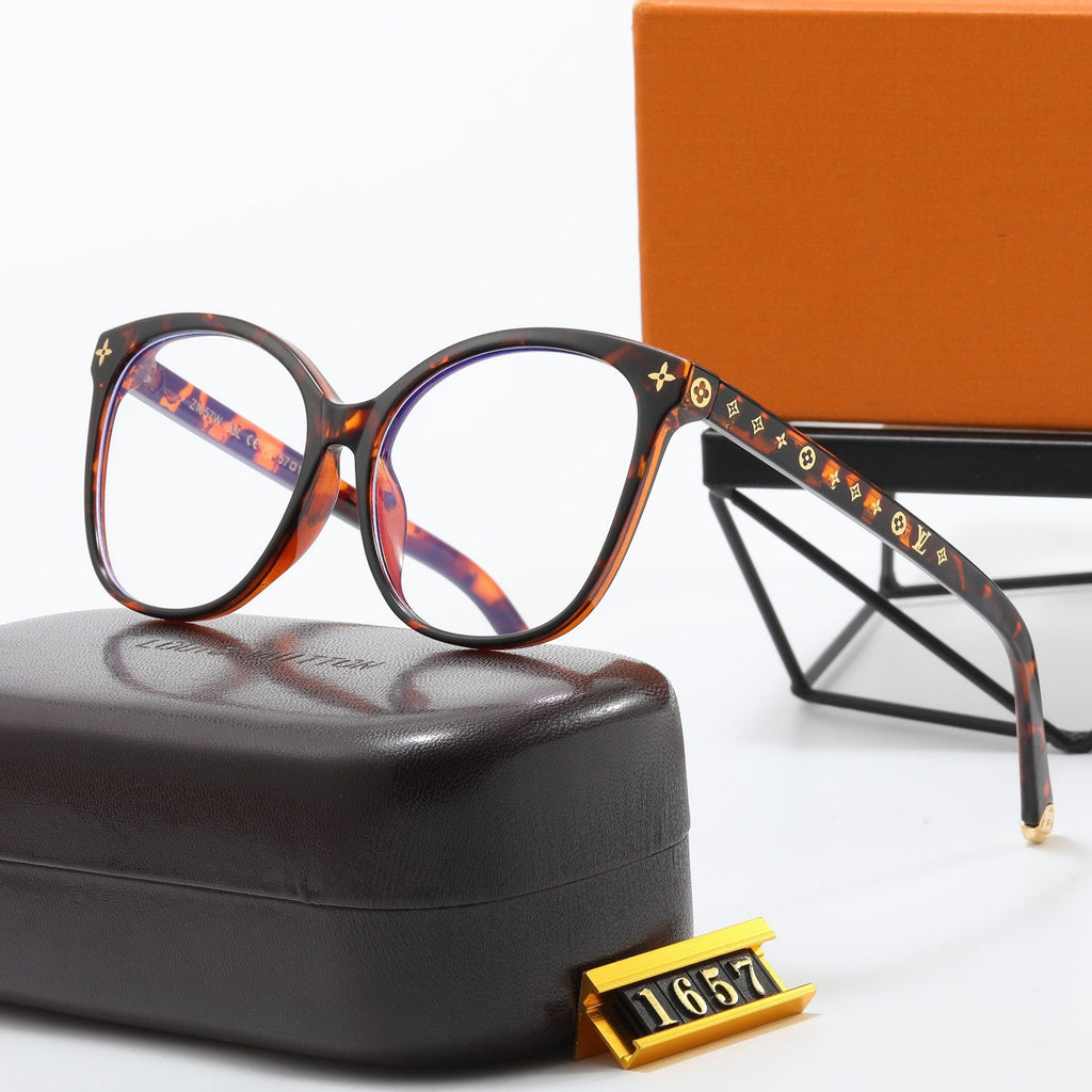 Ouyang Nana Glasses Large Frame Oval Plain Mirror Light Blocking Fashion Versatile Sunscreen Sunglasses for Women UV Protection