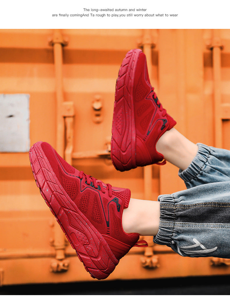 Dropshipping Couple Casual Sports Shoes Student Running Shoes Marathon Running Shoes Jacquard Foreign Trade Live Streaming Men's Shoes