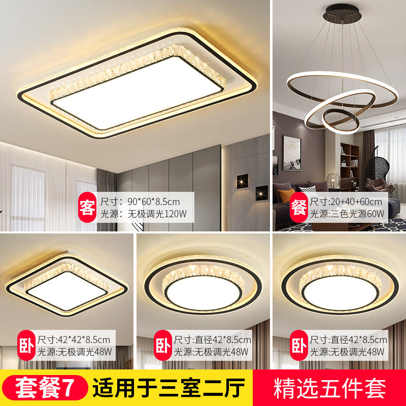 Wholesale Large Living Room Lamp2025New Year's Light Luxury Crystal led Ceiling lamp simple modern elegant bedroom lighting fixture