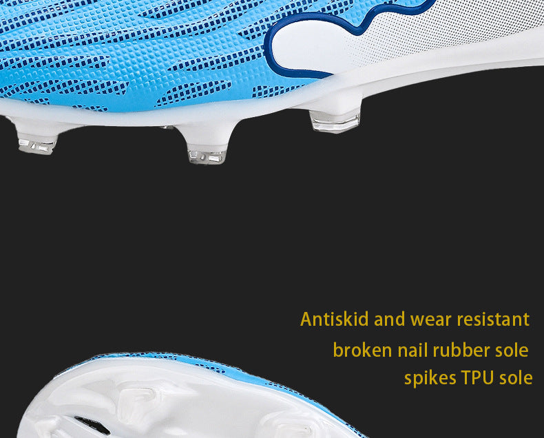 New Professional Football Shoes Boys High Top Youth Students Competition Training AG Long Spike Broken Spike Sneakers
