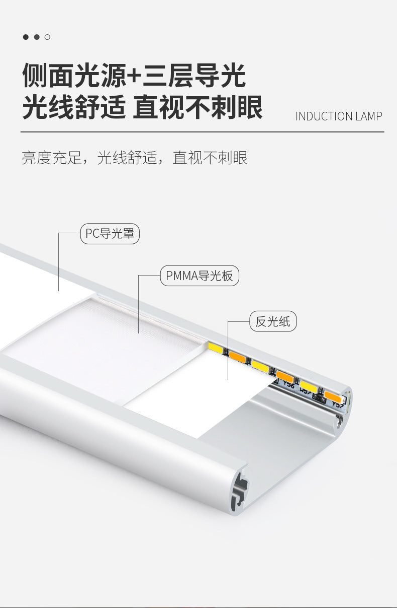 Ultra-thin Smart Human Body Sensor led Lamp Long Strip Magnetic Self-Adhesive Rechargeable Cabinet Wardrobe Wine Cabinet Light Strip Light Tape