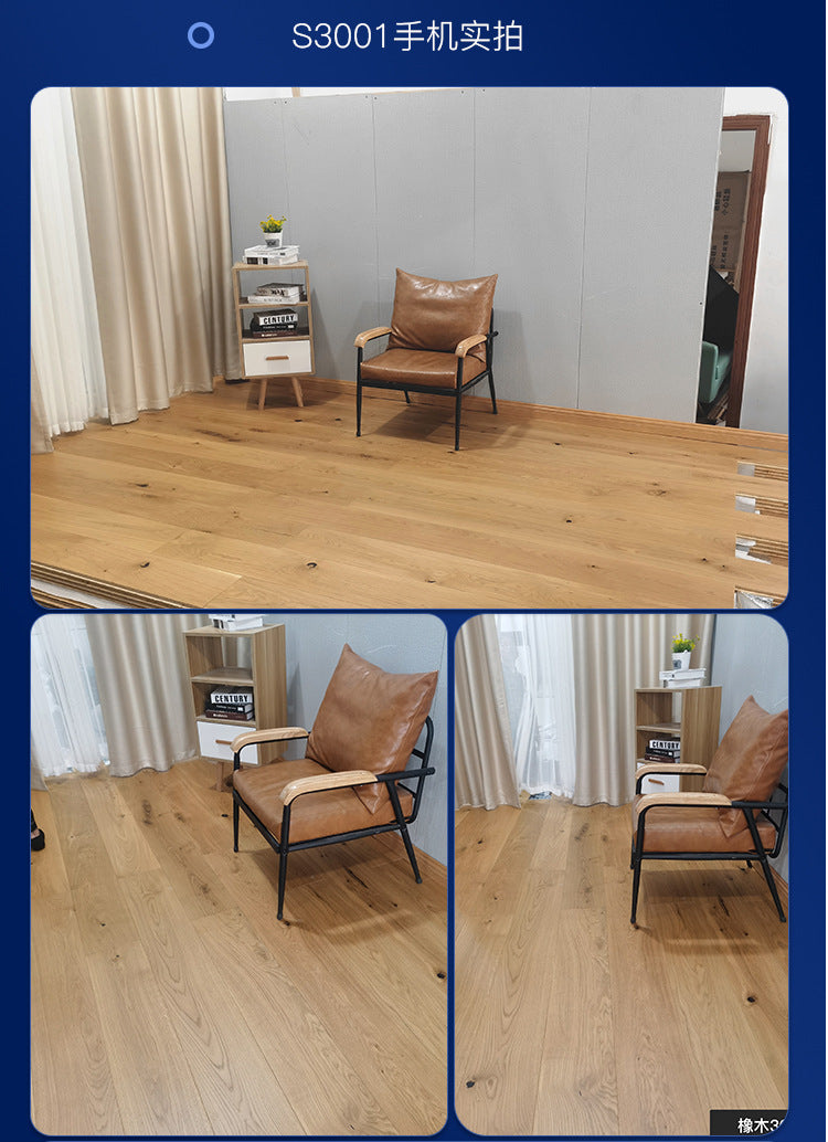 Door-to-Door Installation Old Three-Layer Large Board Pure Three-Layer Solid Wood Floor Oak Log3.0-4.0mm Underfloor Heating