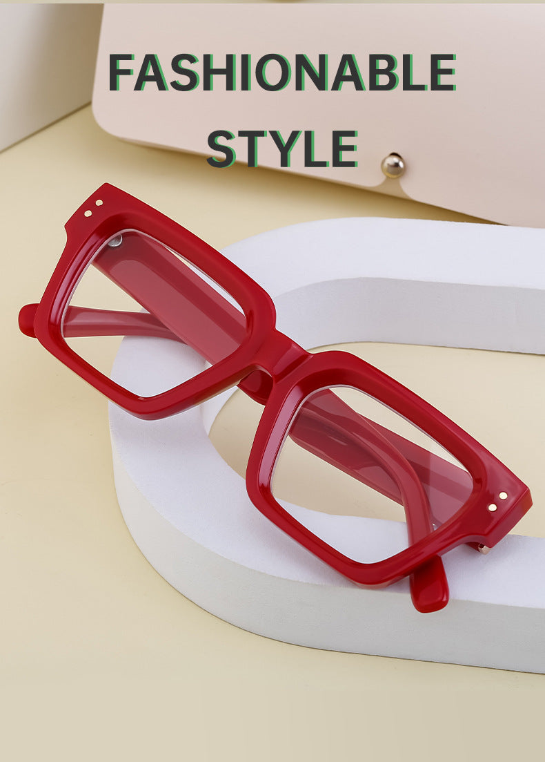 2025New European and American Fashion Square Frame Glasses for Women, Can Be Paired with Prescription or Non-Prescription Lenses, Men's Optical Frames Wholesale