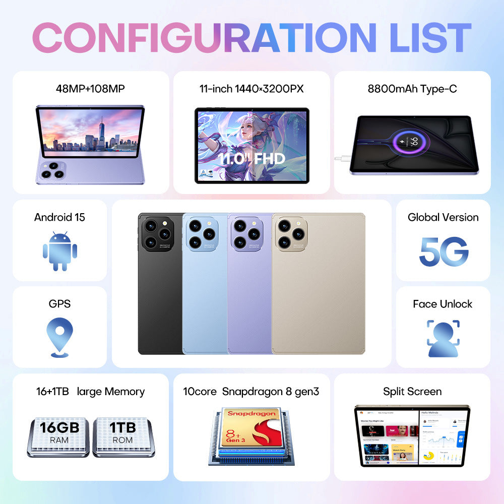 New Arrival Best Selling Android Tablet PC Pad 8 Pro 16+1T Memory in stock direct from source manufacturer