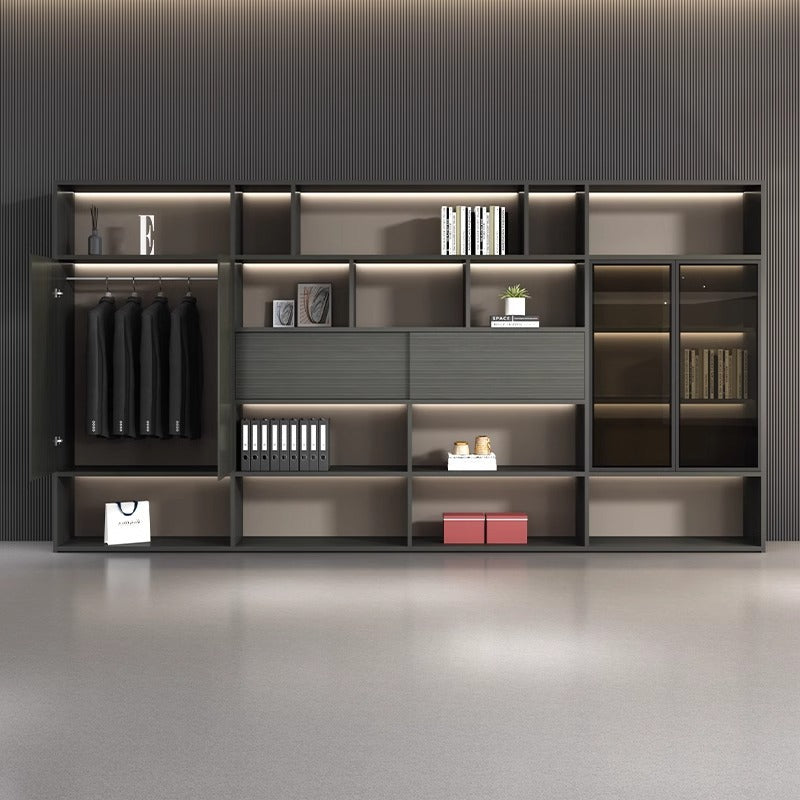 Boss Office Light Luxury Wooden Archive File Cabinet Archive Cabinet Storage Bookcase Manager Room Background Cabinet