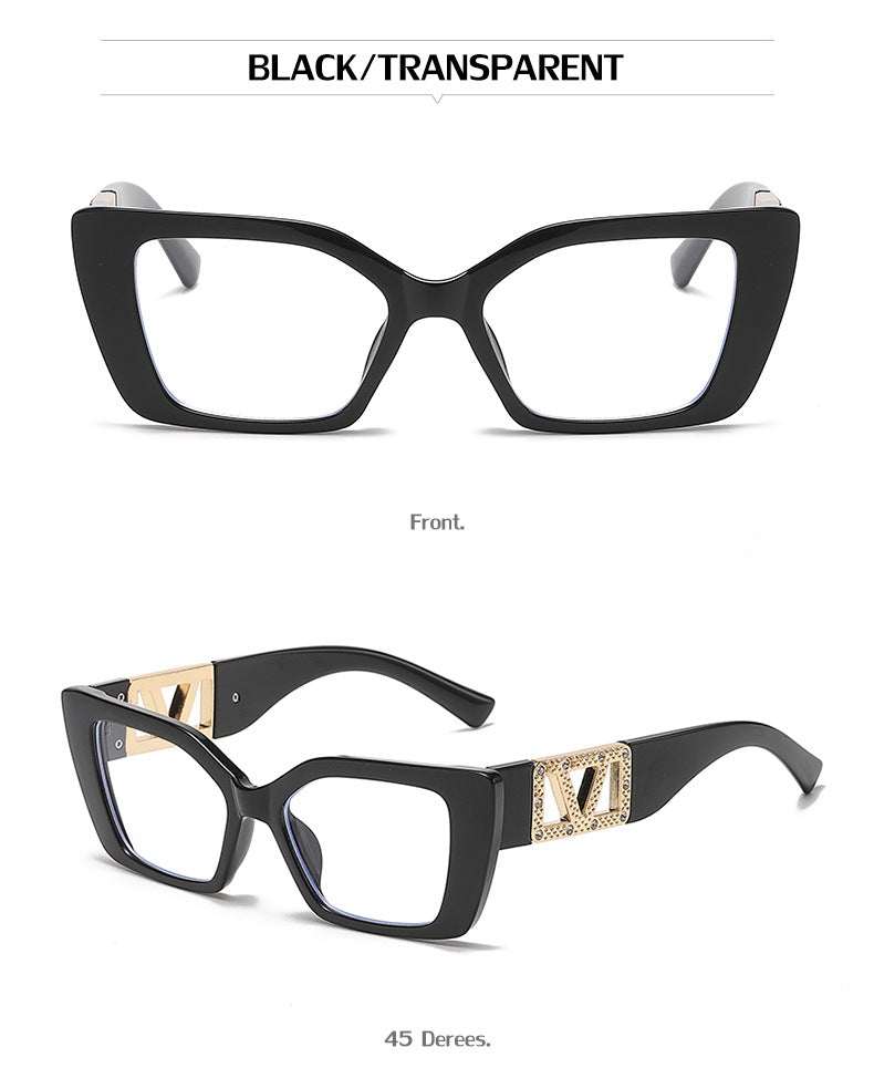 European and American Fashion Small Square Frame Sunglasses for Women, High-End Trendy Cat Eye Diamond-Studded Men's Driving Sunglasses