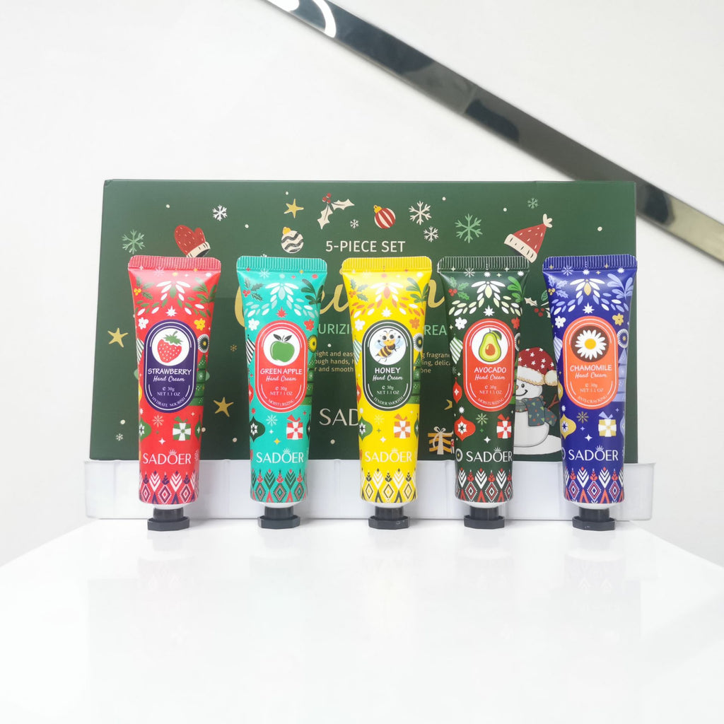 Full English Christmas Moisturizing Anti-Chapped Hand Cream Five-Piece Set SADOER Autumn and winter hand cream  foreign trade wholesale