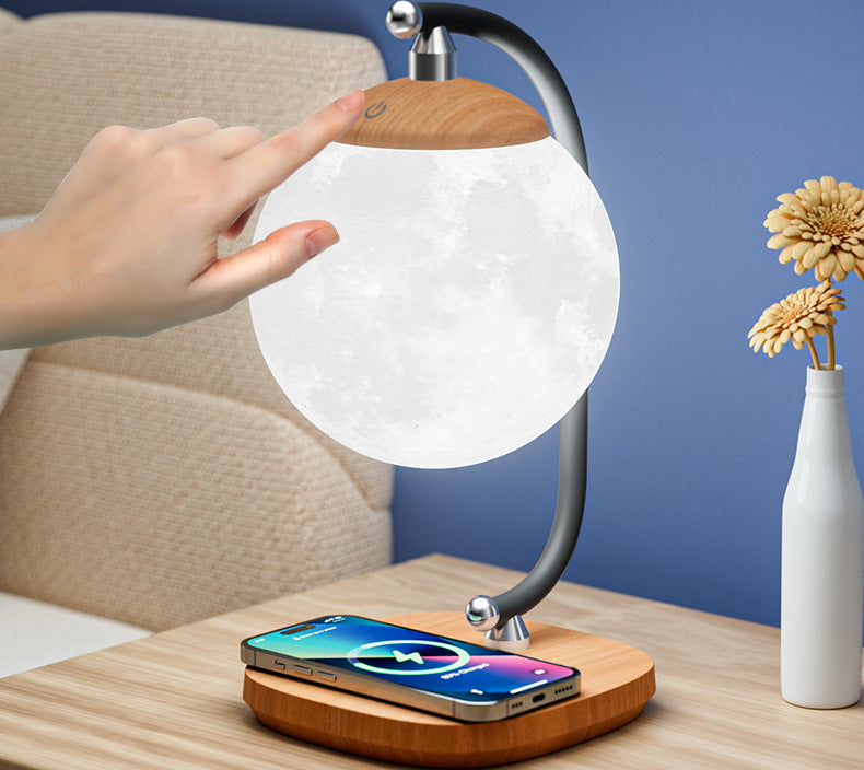 15w Wireless Charging Study Table Lamp Bedroom Bedside Sleep Eye Protection Night Light Outdoor Camping Atmosphere Light