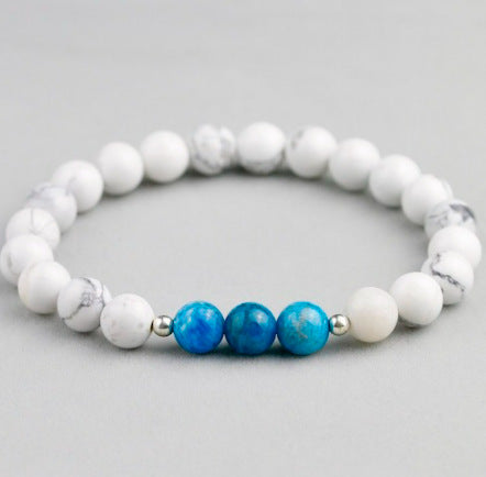 Popular Natural Stone White Pine Gold Flakes Bracelet Bracelet Unisex Bracelet Manufacturer Direct Sale