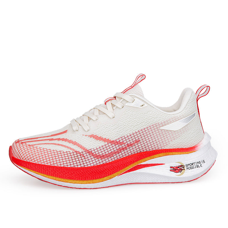Red Rabbit7pro Breathable Mesh Popcorn Carbon Plate Running Shoes Men and Women Students Sports Sneakers Casual Jogging Shoes