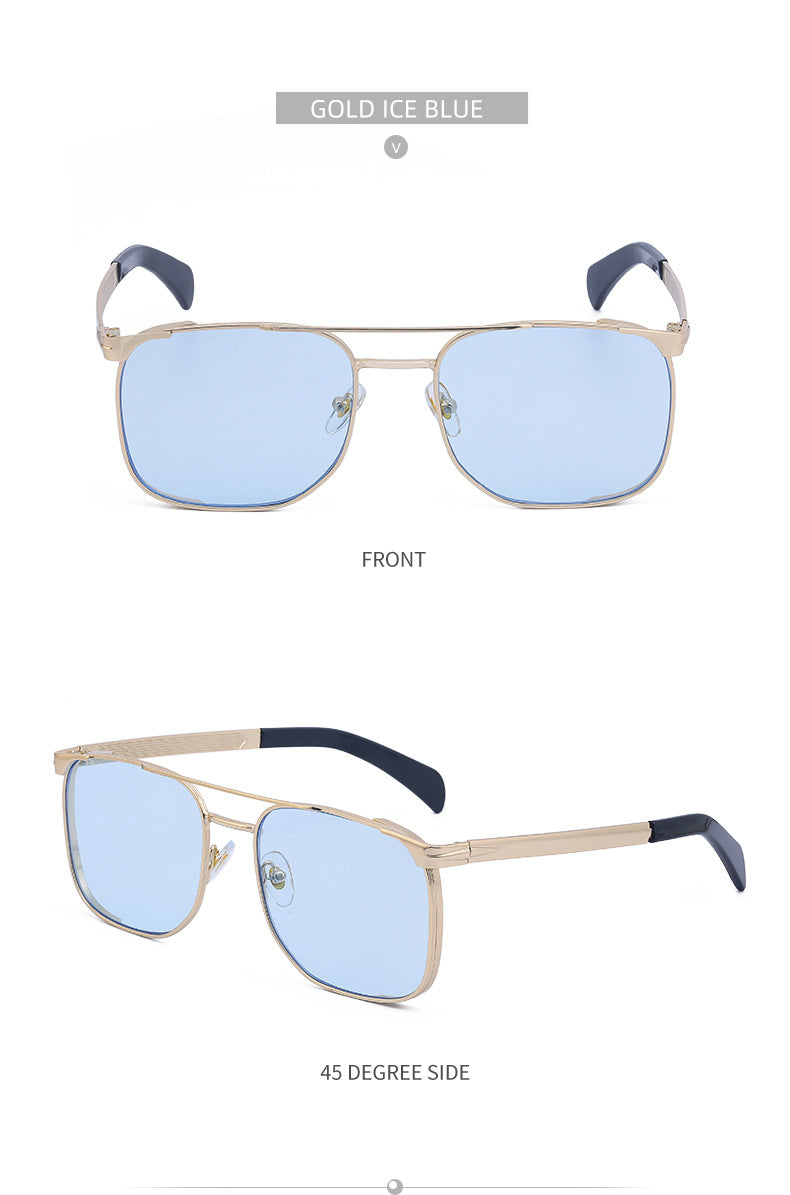 Men's Sunglasses Driving Fashion Internet Celebrity David Same Style Square Frame Sunglasses Men's Trendy Outdoor Hiking Glasses shades