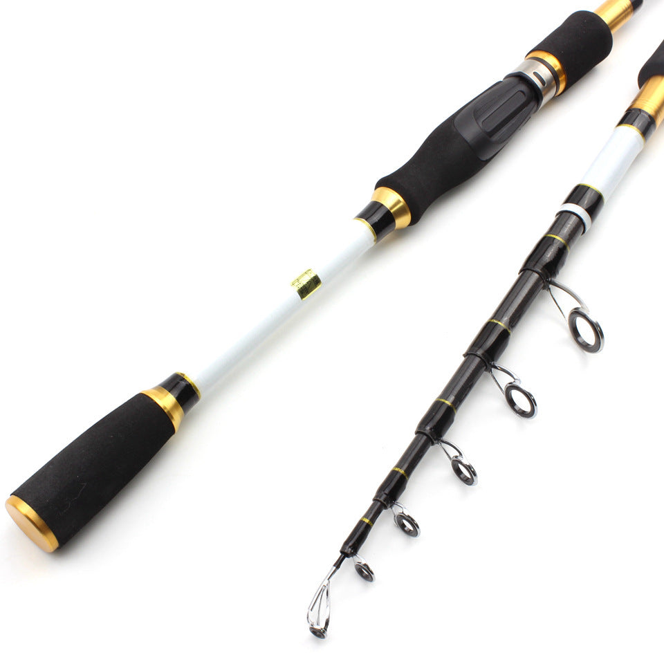 A European and American Style Straight Handle Telescopic Lure Rod Portable Carbon Fishing Rod Sea Rod Bass Carp Rod