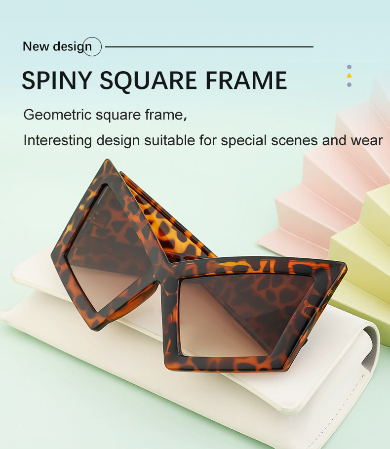 New arrivalStylish large frame cat eye sunglasses European and American Style Personality Hip-Hop Internet Celebrity Beach Party Sunglasses