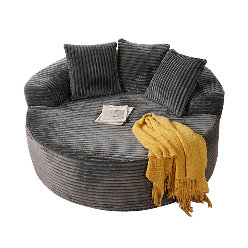 Round Lazy Single Sofa Chair Rabbit Fur Pure Sponge Sofa Bed Without Frame Living Room Compressed Sofa