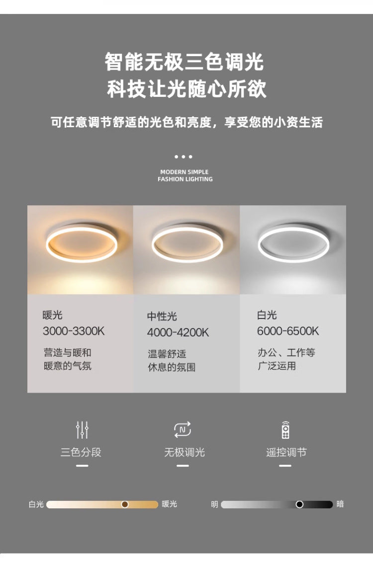 Ceiling Lamp led Bedroom Light Modern Minimalist Creative Ultra-Thin Nordic Master Bedroom Room Creative Personality Full Spectrum