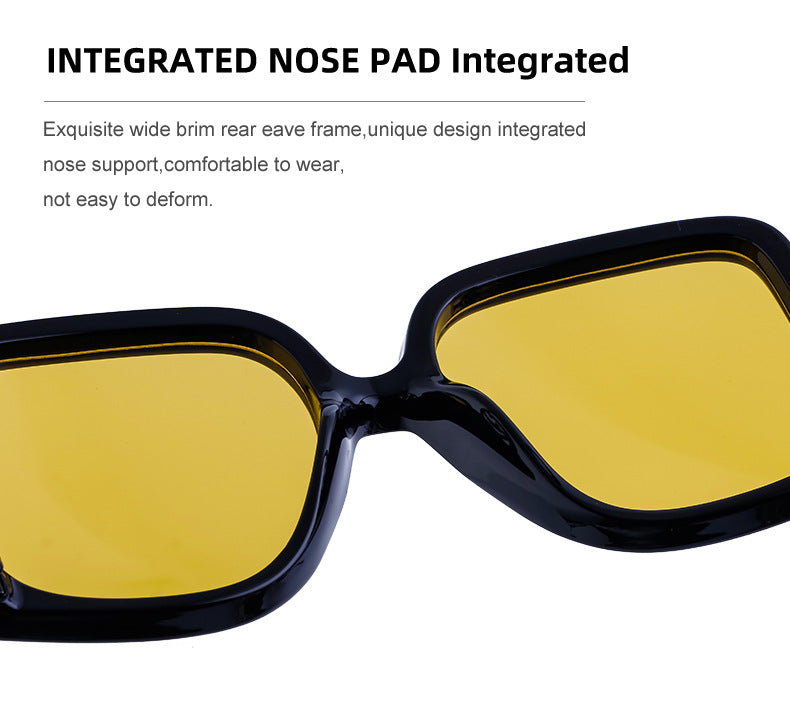 European and American fashion large frame sunglasses for women with a high-end feel INS Wind Sunglasses Sun Protection No Makeup Glasses Square Frame sunglasse