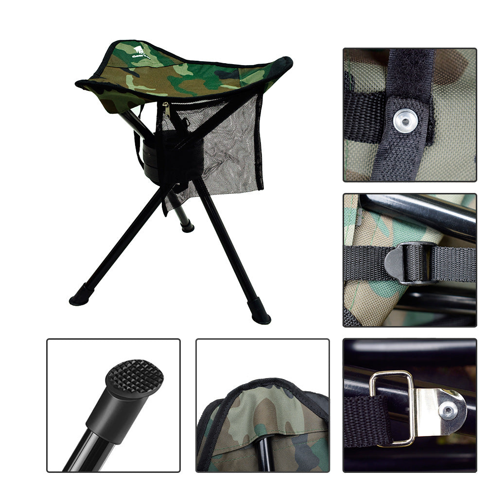 Outdoor Folding Chair Picnic Leisure Rotating Tripod Chair Fishing Portable Thickened Camping Stool