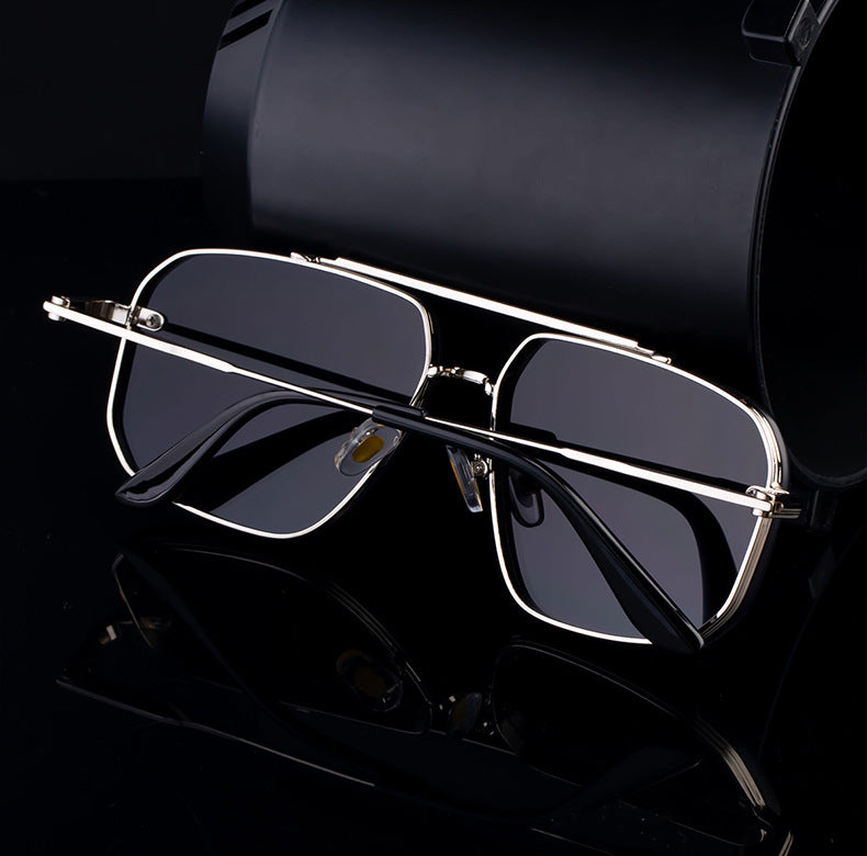 2025New European and American Fashion Square Frame Sunglasses for Men High-End Frameless Sunglasses Men Trendy Sun Protection shades