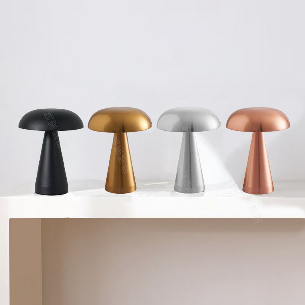 Coconut Mushroom Table Lamp Danish Mushroom Lamp Metal Bar Rechargeable Table Lamp Restaurant Atmosphere Decoration Night Light