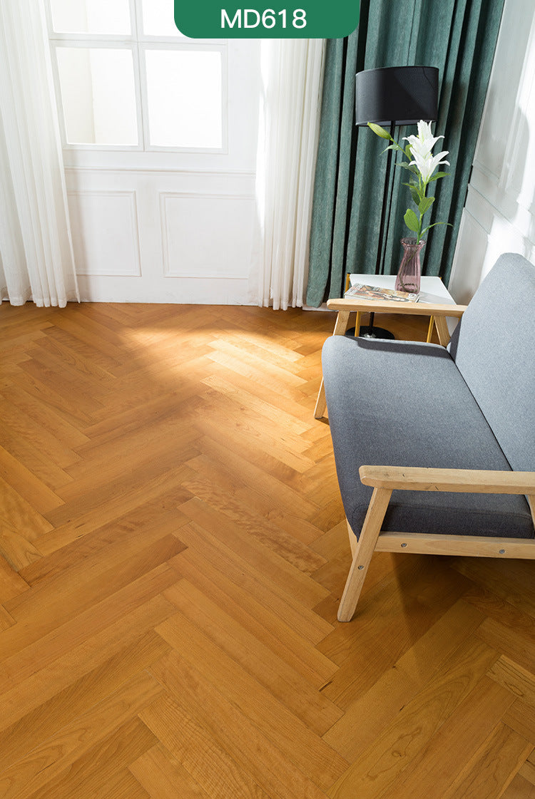 In-stock wholesale with on-site installation Herringbone Locking Floor Heating New Three-Layer Solid Wood Flooring Oak Black Walnut Flooring