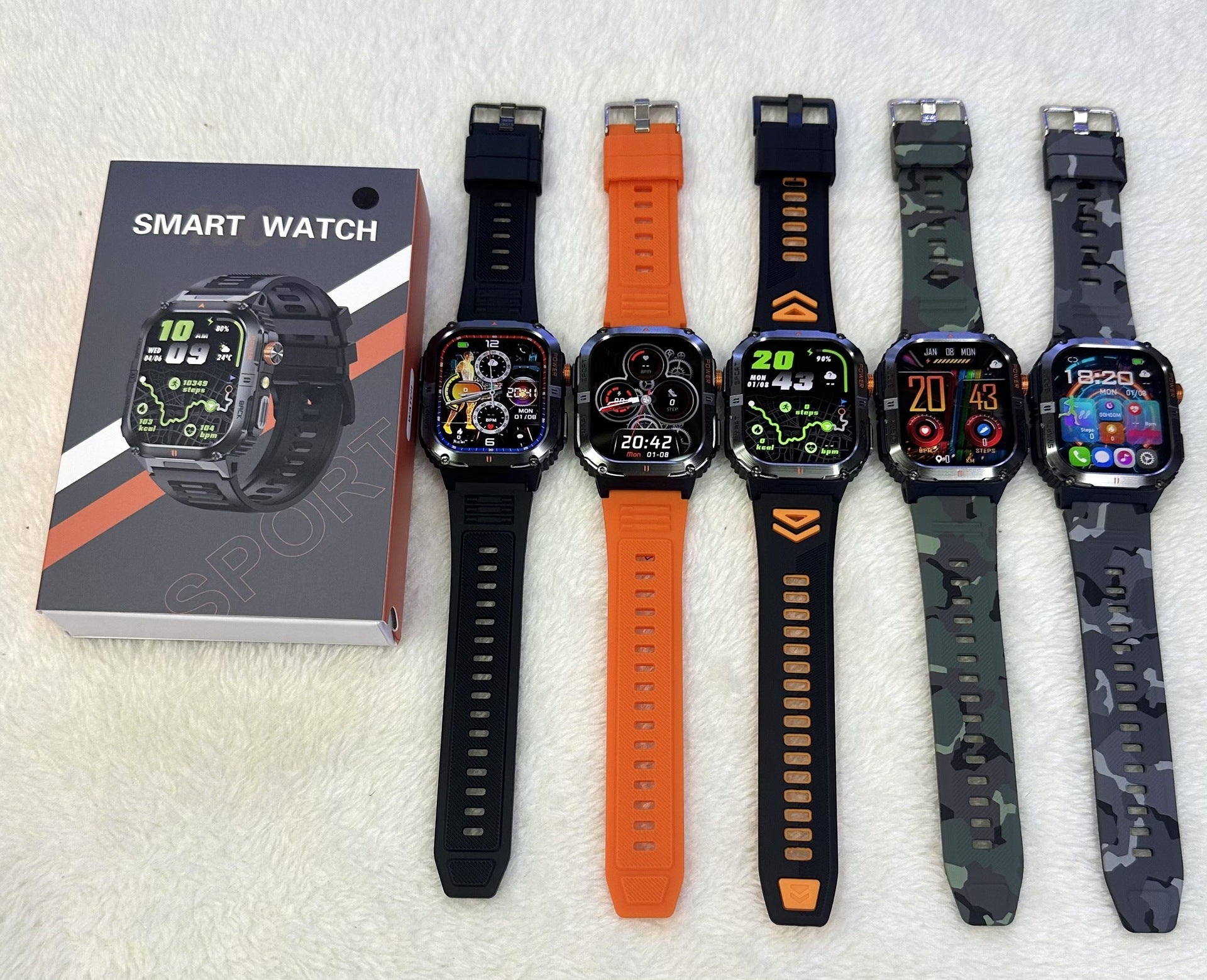 YK12Smart Watch Bluetooth Call True Heart Rate Step Count Sleep Monitoring Deep Waterproof Large Battery Sports Three-Proof