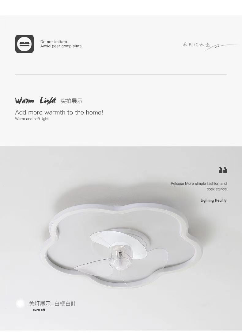 Bedroom fan light integrated modern minimalist2025New style ceiling fan light for children's room and dining room