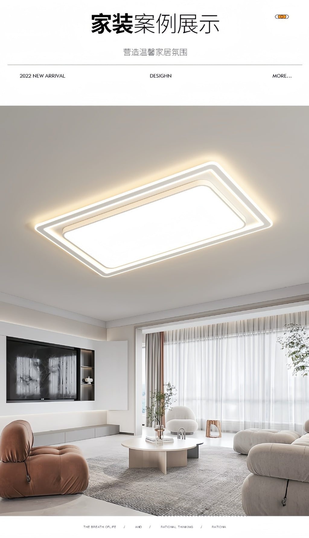 Eye Protection Ceiling Lamp Modern Minimalist Living Room Lamp Full Spectrum LED Bedroom Lamp Zhongshan Lighting Package Installation