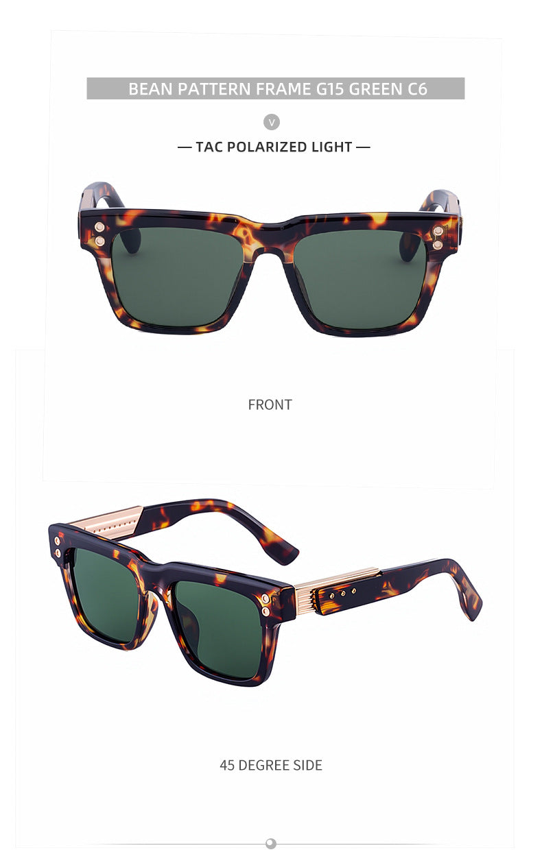 Men's Square Frame Polarized Sunglasses2025European and American retro high-end sun protection sunglasses for driving