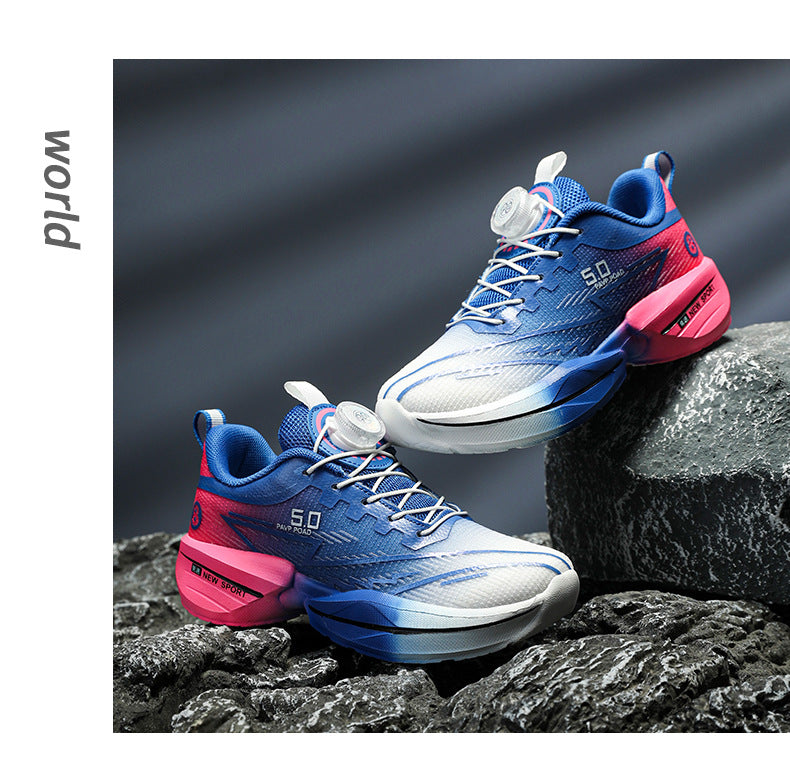 2025Summer New Boys' Shoes for Older Children Lightweight Shock-Absorbing Sports Shoes Mesh Breathable Professional Racing Running Shoes