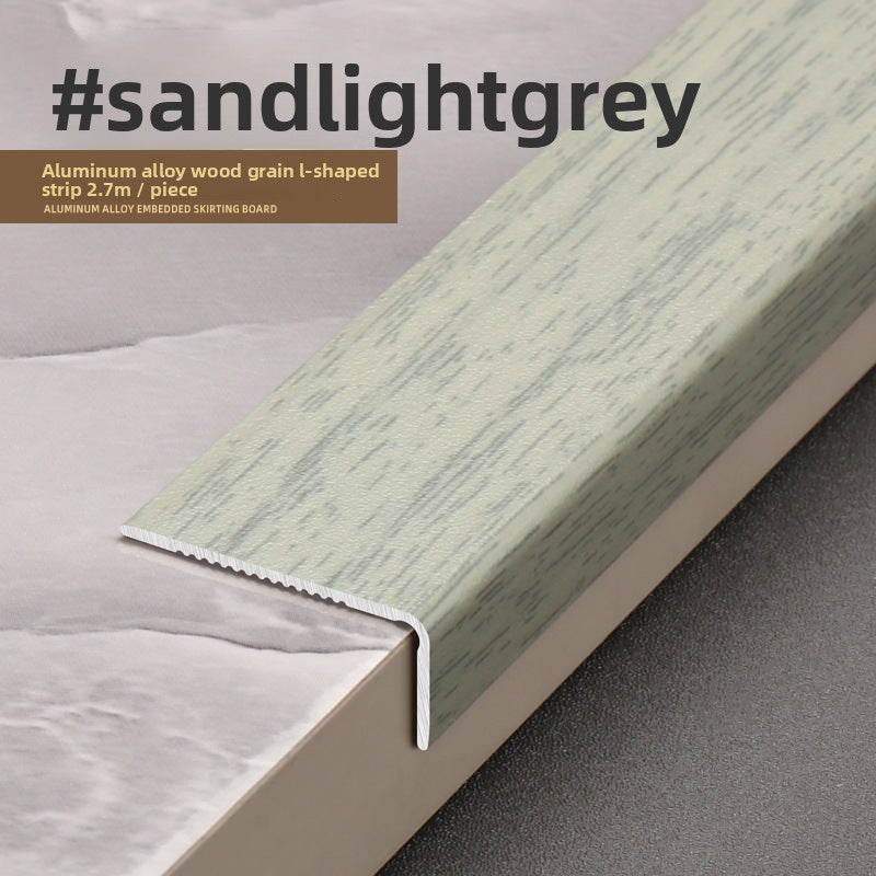 Aluminum alloy wood grain L Right-angle ultra-narrow wood flooring edge trim strip7Door threshold edging trim, wardrobe corner fastener strip