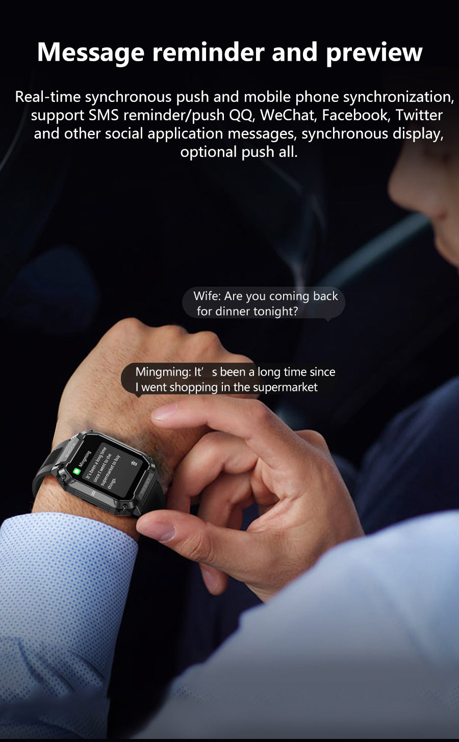 T3Smart Watch Bluetooth Call True Heart Rate Step Sleep Monitoring IP68Deep Waterproof Sports Tri-Proof