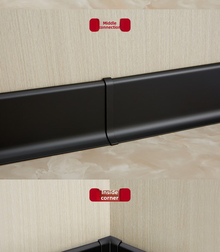 Aluminum alloy skirting board, ultra-thin snap-on minimalist corner trim6cm8cm Metal stainless steel ultra-narrow baseboard