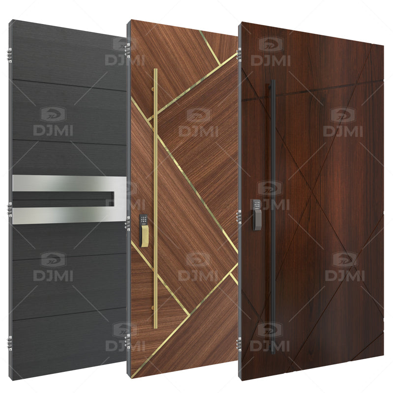 New Modern Design Hot Sale Style Wooden Front Entry Pivot Door and Cheap Price Exterior Wooden Security Entrance Doors