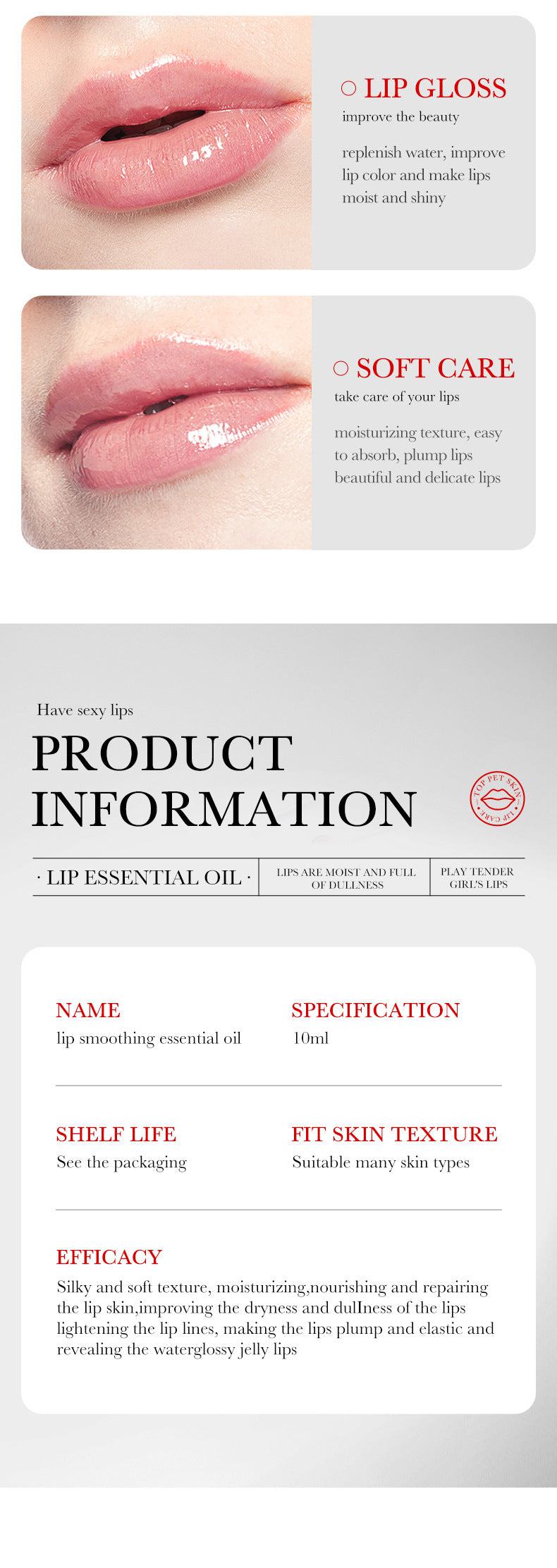 Full English Lip Care Essence Oil10ml SADOER Tender, smooth, moisturizing essential oil  wholesale