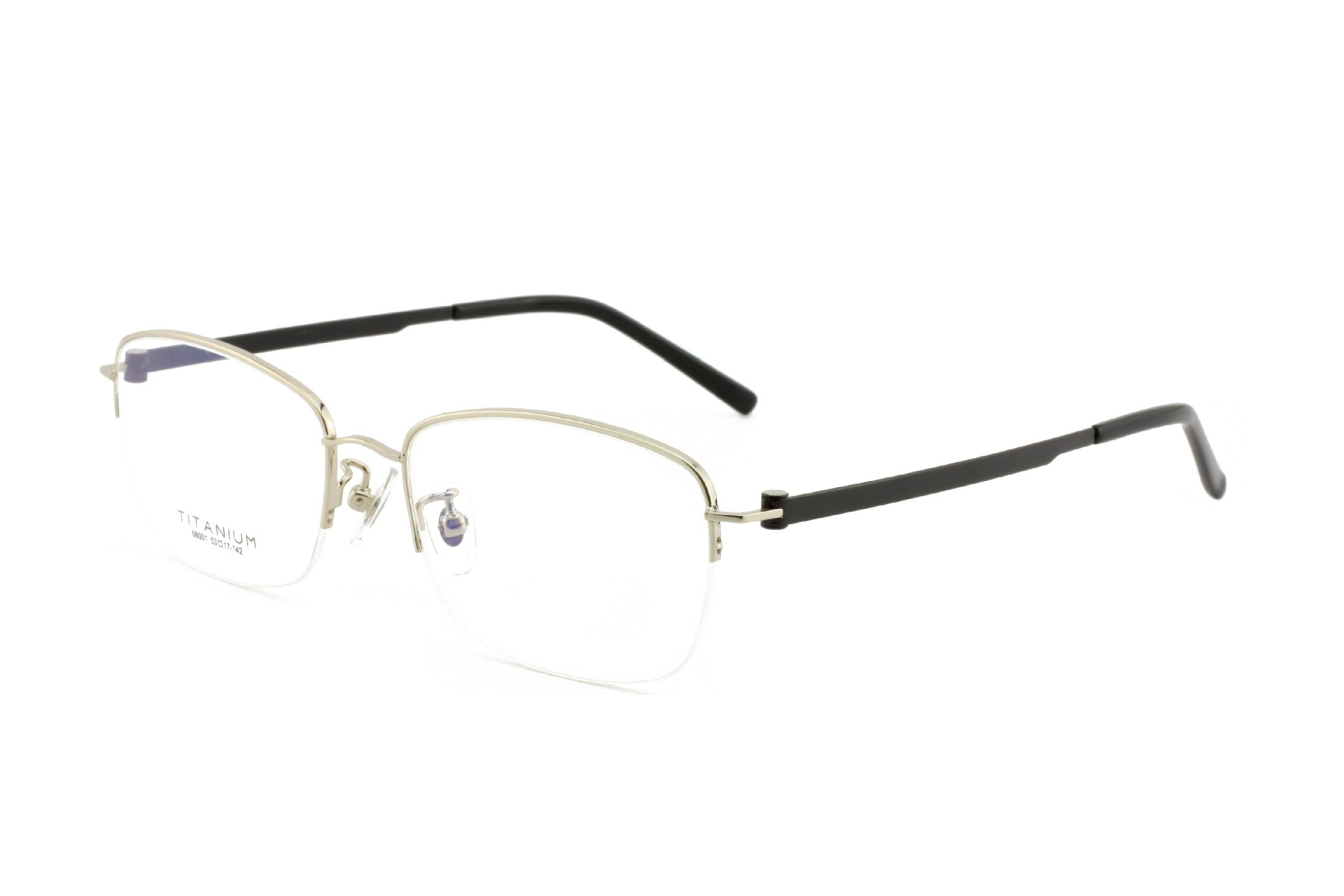 Men's Half Frame Glasses Men's Half Titanium Casual Glasses Frame Work Casual Universal Glasses Metal Frame Trendy Men's Lightweight