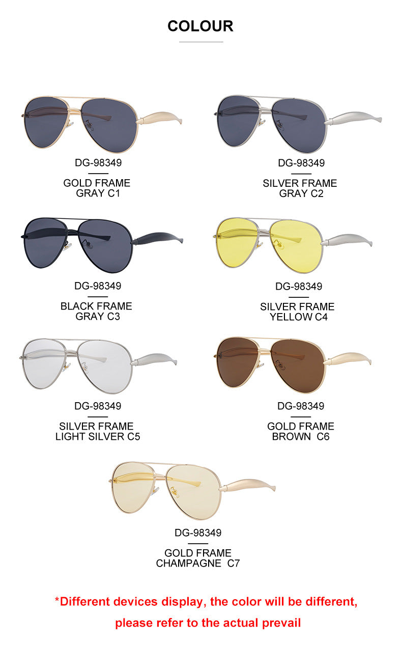 Toad-shaped Metal Sunglasses2025New Retro Plain Sunglasses High-End Feel Women Street Style Trendy Sunglasses