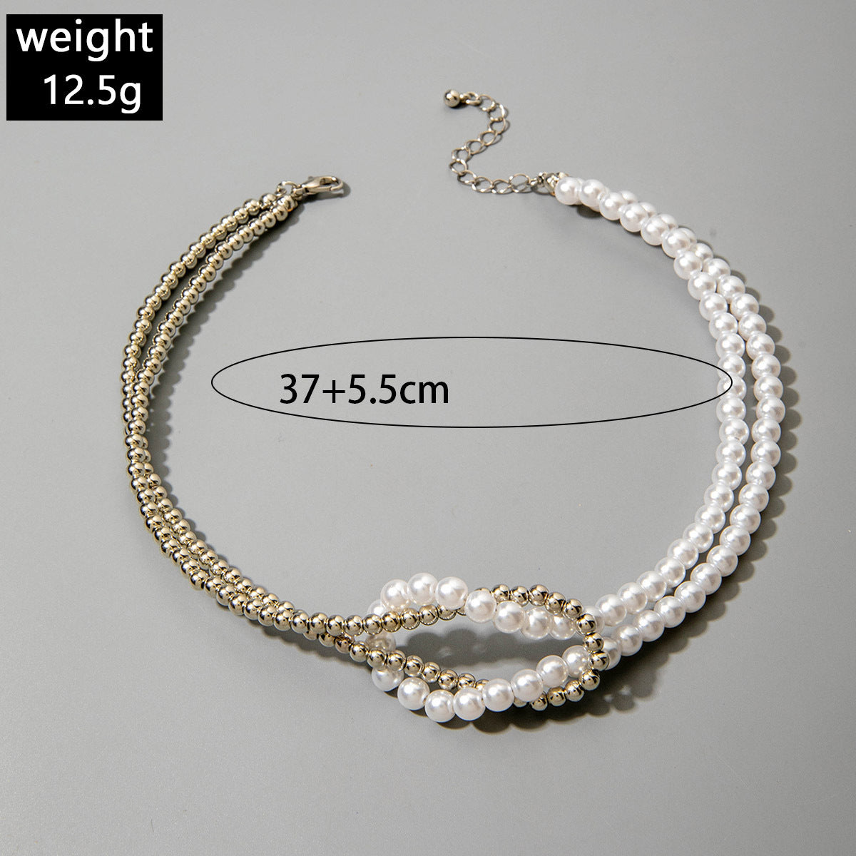 European and American Ornament  Simple Versatile Japanese and Korean Fresh Style Beaded Sugar Cube Round Bead Pearl Necklace Wholesale