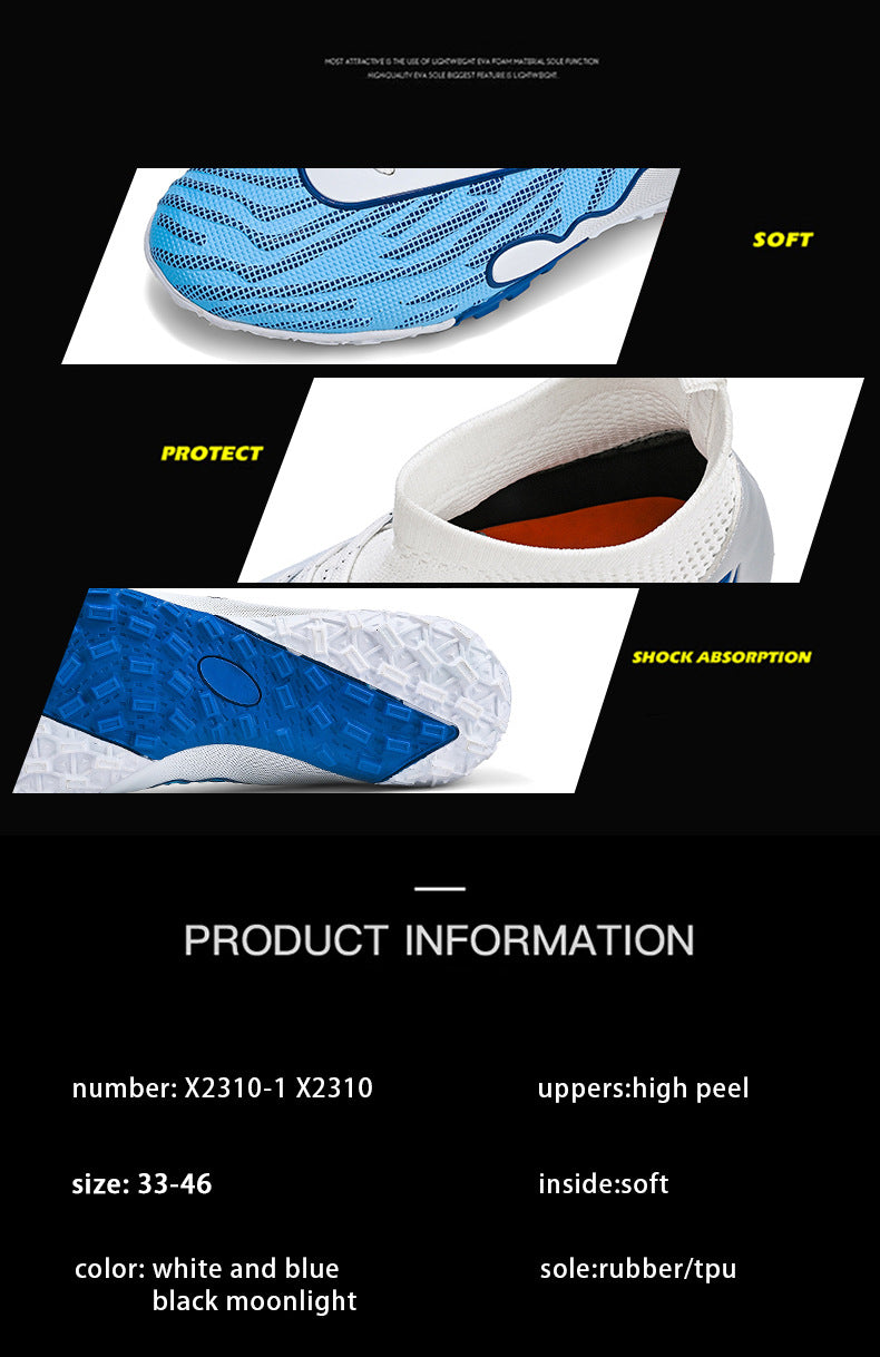 New Professional Football Shoes Boys High Top Youth Students Competition Training AG Long Spike Broken Spike Sneakers