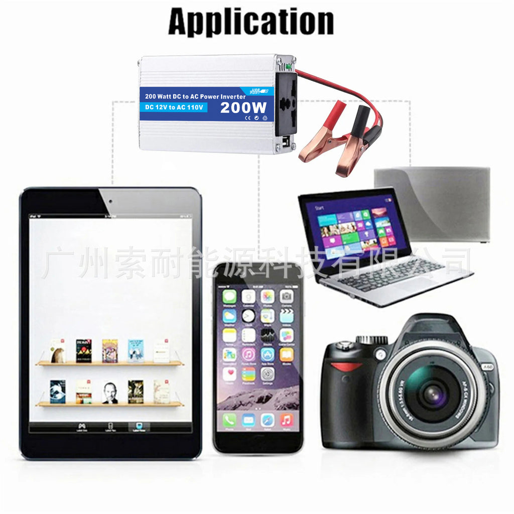 Vehicle Inverter12V Turn110V220V 200W Amazon AliExpress Platform Export car inverter