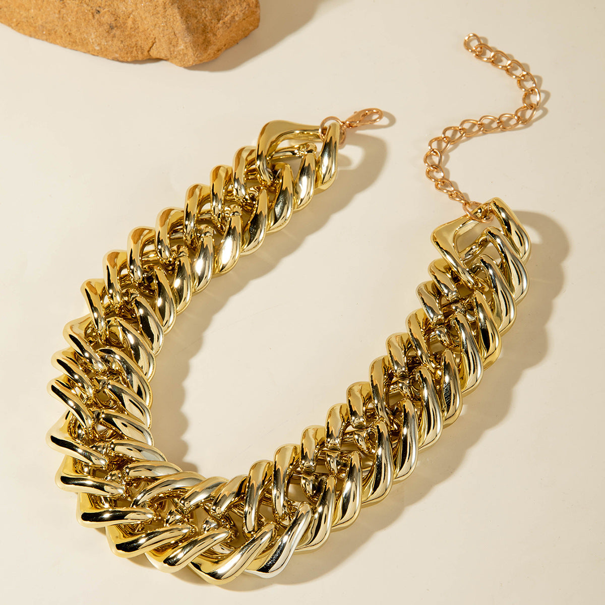 European and American Fashion Accessories with Personality ins Exaggerated Style Necklace Geometry CCB Sweet Cool Style Thick Chain Necklace for Women