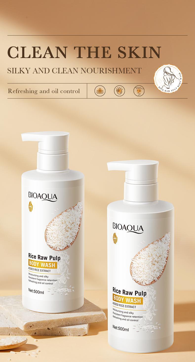 Full English Rice Skincare Set BIOAOUA Rice Puree Series Six-Piece Set Box  Wholesale