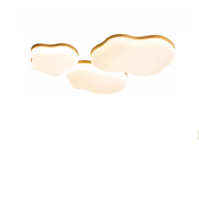 Natural Wood Cream Style Living Room Lamp2025New Stylish Internet Celebrity Cloud Full Spectrum Eye Protection Ceiling Light Zhongshan Lighting