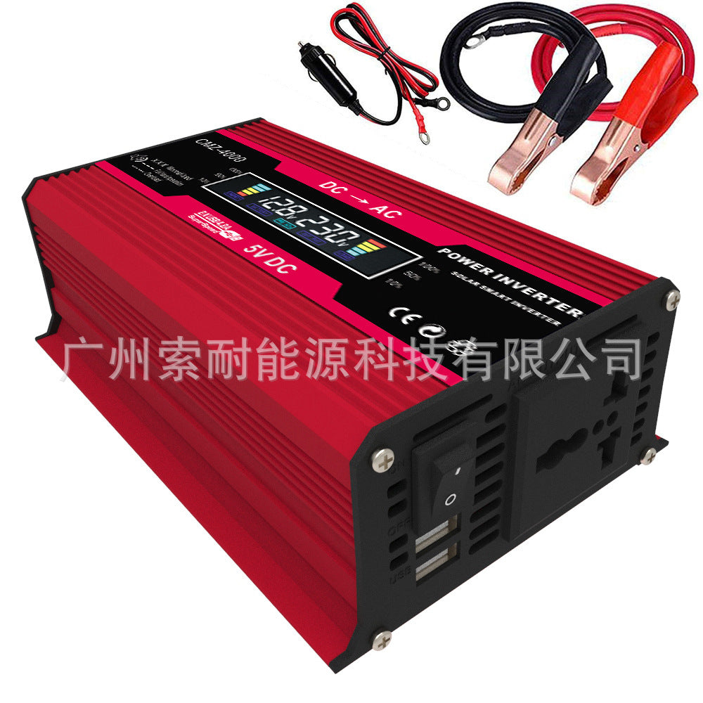 300W Vehicle Inverter12V Turn110V220V Double USB Smart screen car power inverter