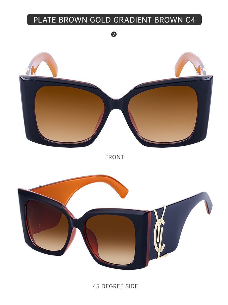 Yang Shulin Style Cat Eye Sunglasses for Women Fashion Large Frame Sunglasses High-end Sun Protection Glasses glasses