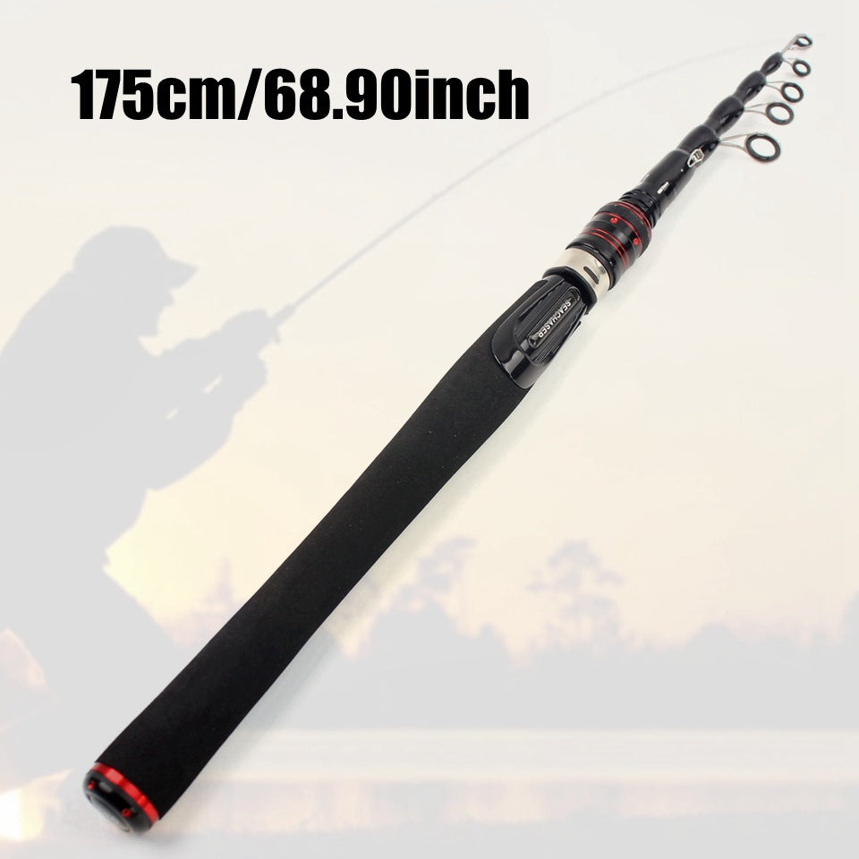Ultra-short Portable Telescopic Lure Rod Carbon Short Sea Rod Retractable50Centimeter European and American Fishing Gear Manufacturer Wholesale