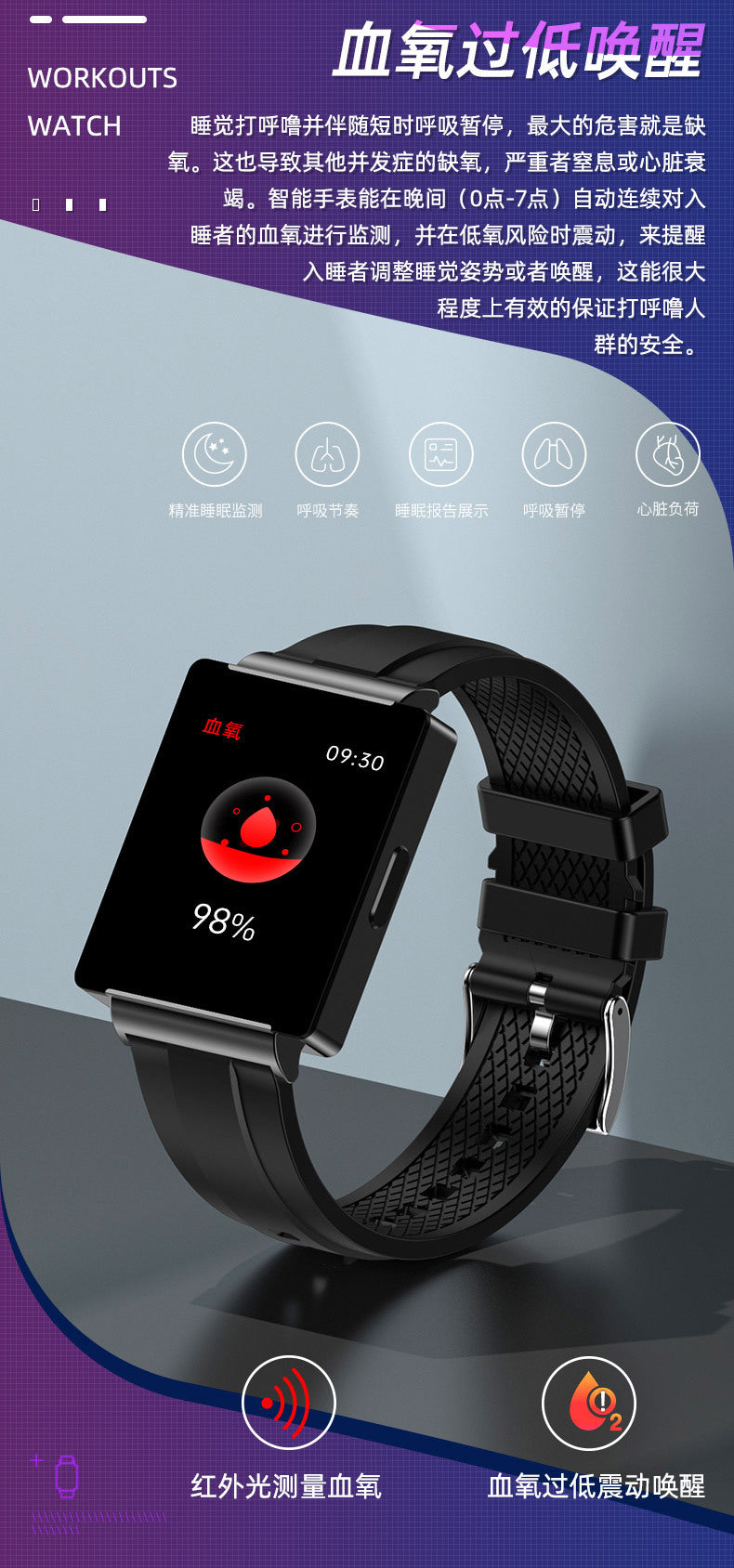 ks01Smart Watch Non-Invasive Blood Glucose and Oxygen Health Monitoring Watch NFC Huaqiangbei Sports Smart Watch
